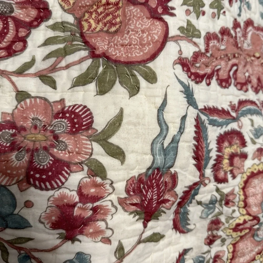 Pottery Barn Floral Bird Standard Pillow Shams Set 2 Cottagecore Bohemian Luxury